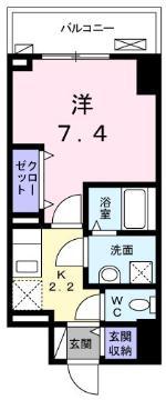 プリムローズ宝町(1K/2階)の間取り写真