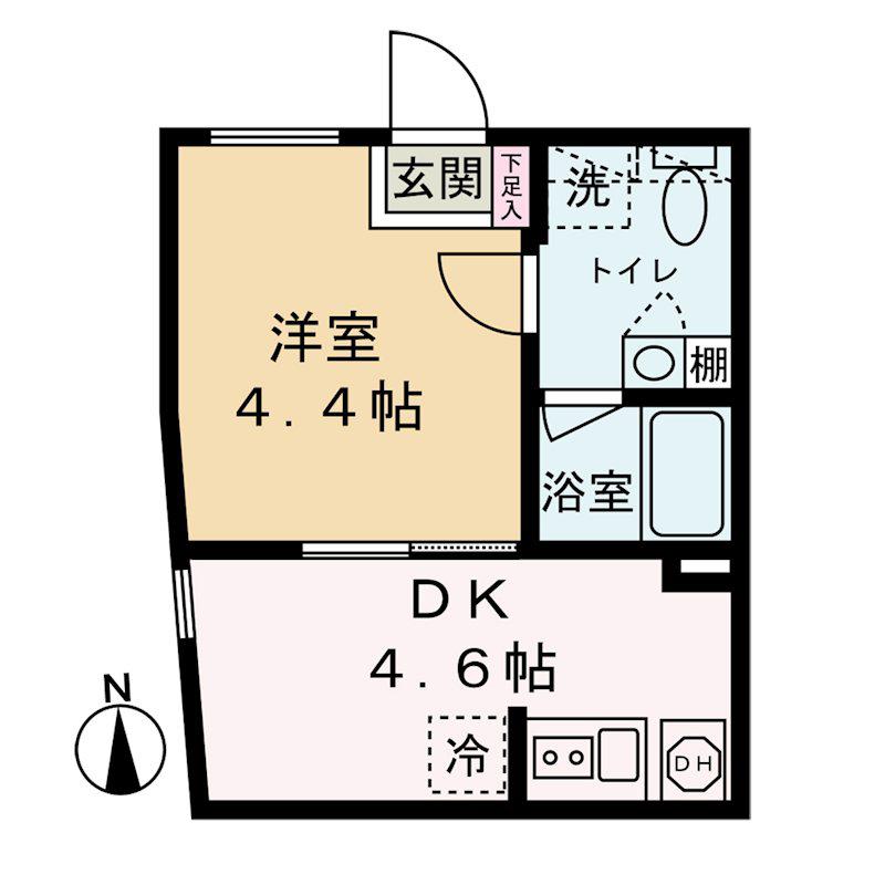 ガレット亀有(1DK/1階)の間取り写真