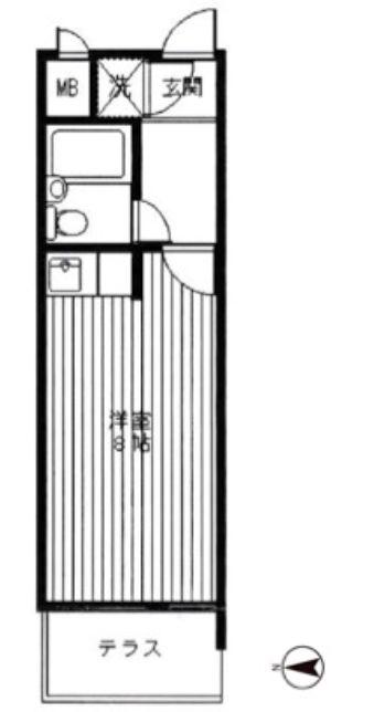 モンド大岡山パーク(ワンルーム/1階)の間取り写真