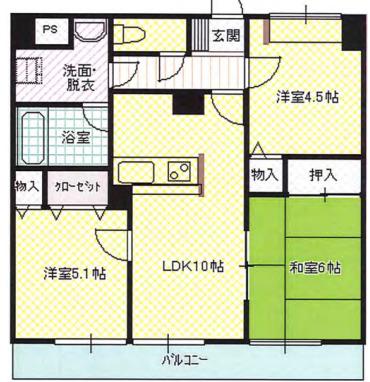 パストラルハイム(3LDK/3階)の間取り写真