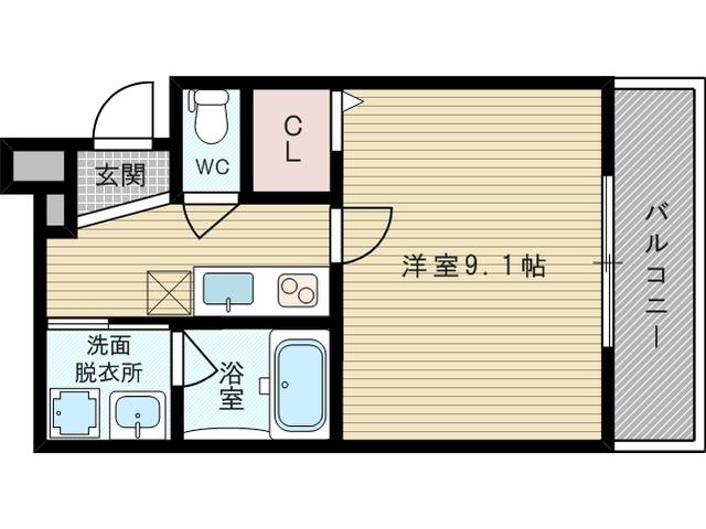 フジパレス下新庄Ⅷ番館(1K/3階)の間取り写真