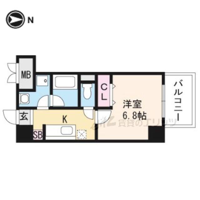 ピュール(1K/5階)の間取り写真