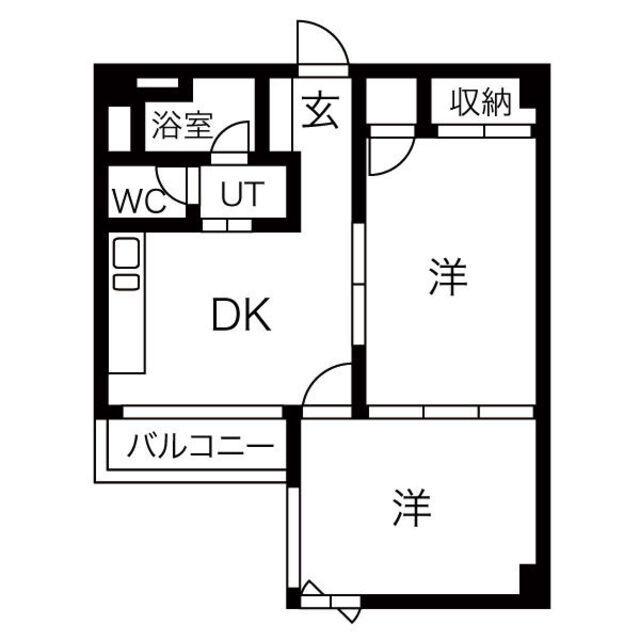 第7スカイパレス(2DK/2階)の間取り写真