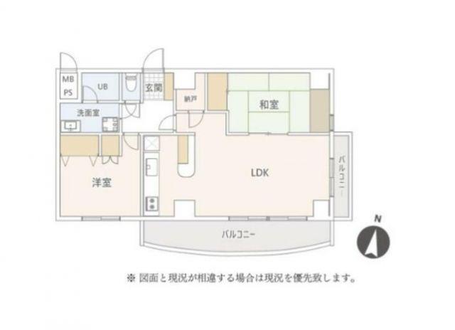V.I.Pロイヤル氷川台(2LDK/9階)の間取り写真