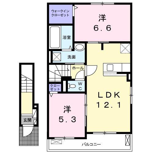 パレドール(2LDK/2階)の間取り写真
