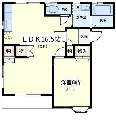 ゆうきハイツ(1LDK/1階)の間取り写真