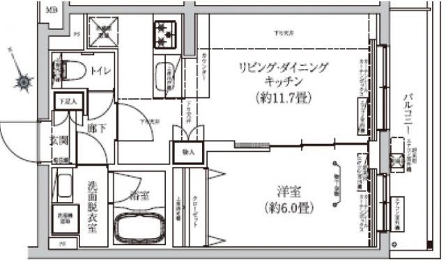 アイルグランデ押上ノースドゥーエ(1LDK/2階)の間取り写真