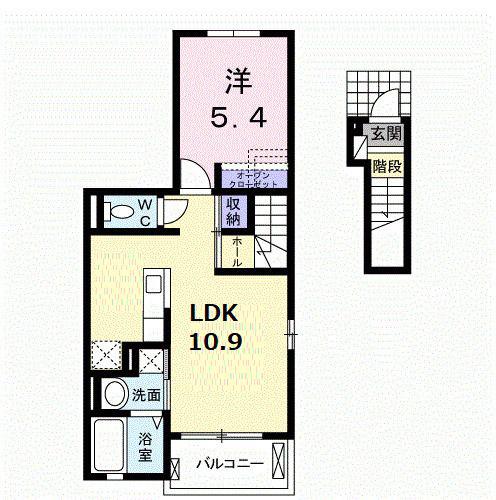 キャトルアン(1LDK/2階)の間取り写真