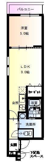 フジパレスX番館(1LDK/3階)の間取り写真