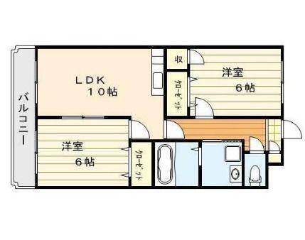 トレステーラ花みず木(2LDK/1階)の間取り写真