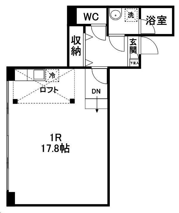 THE CLASS SENDAI イースト GATE(ワンルーム/2階)の間取り写真