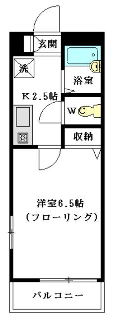 アトラス(1K/2階)の間取り写真