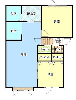 スカイフェリーチェIII(2LDK/2階)の間取り写真
