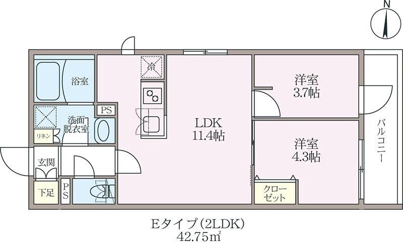 ラヴィエ―ル住吉駅前(2LDK/3階)の間取り写真