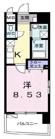 MSビル(1K/5階)の間取り写真