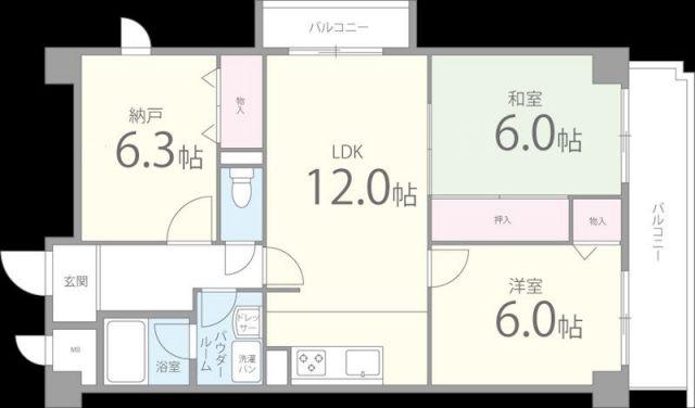 ハイアットプレイス(2SLDK/2階)の間取り写真