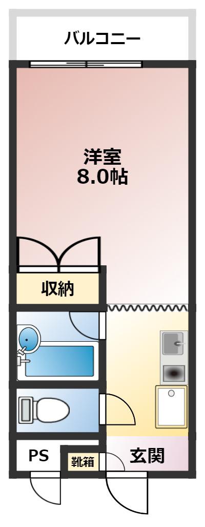 伊勢原コーポフロンティア(1K/2階)の間取り写真