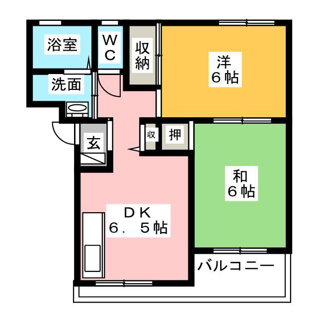 五月第二ハイツ(2DK/3階)の間取り写真