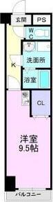 REVEUR十一屋(1K/4階)の間取り写真