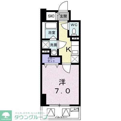 SASON(1K/3階)の間取り写真
