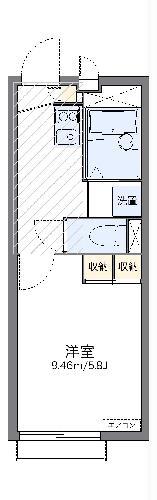レオパレス上台ハイツ(1K/2階)の間取り写真