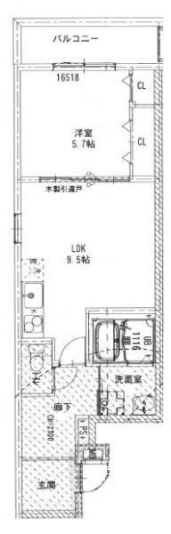 CASA D` ORO清水丘(1LDK/3階)の間取り写真