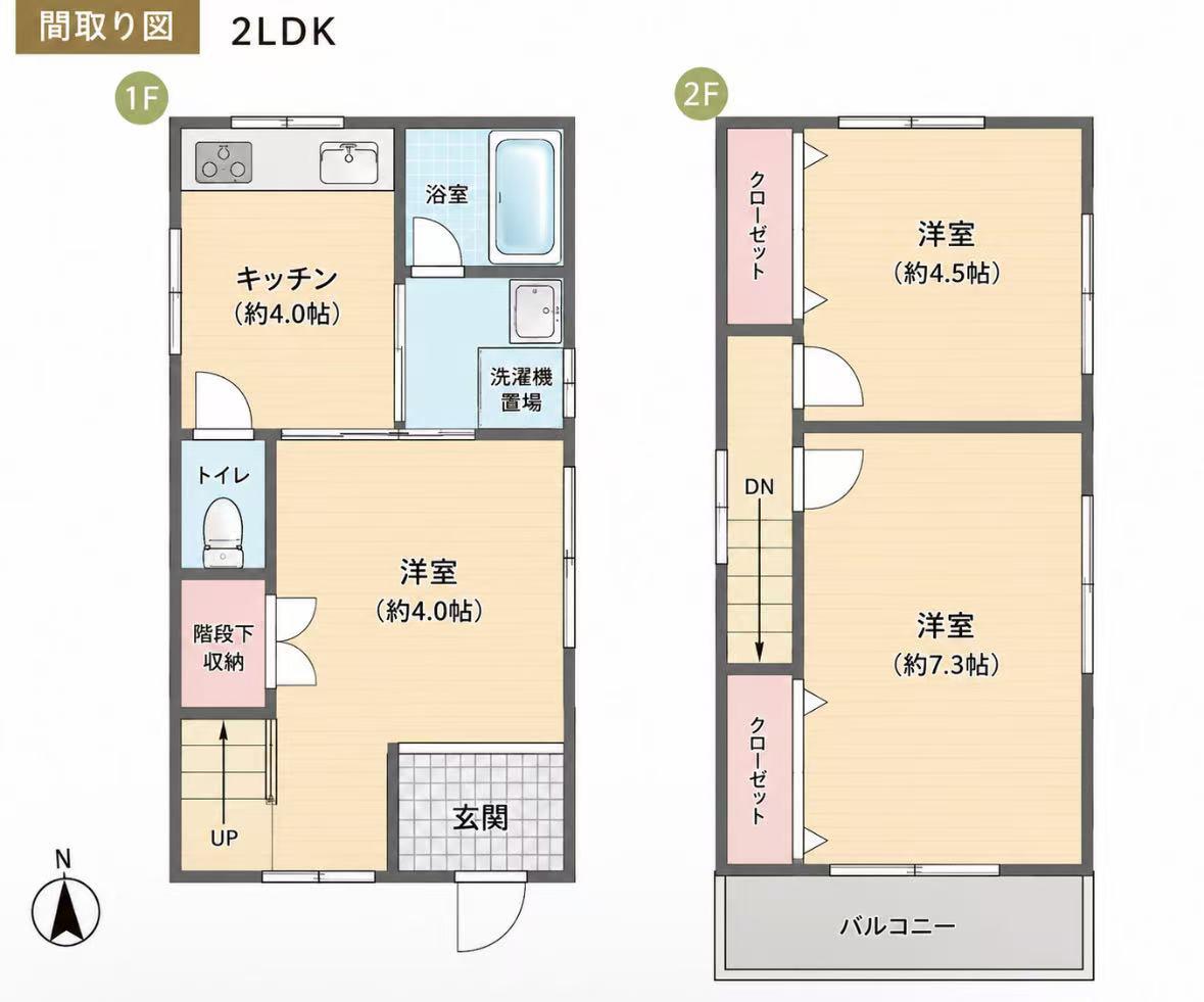大島7丁目戸建(3K/2階)の間取り写真