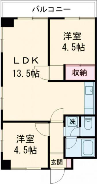 トーカンマンション五島町(2LDK/8階)の間取り写真