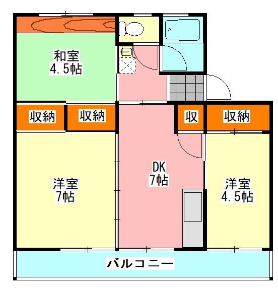 イトーコーポラス(3DK/4階)の間取り写真