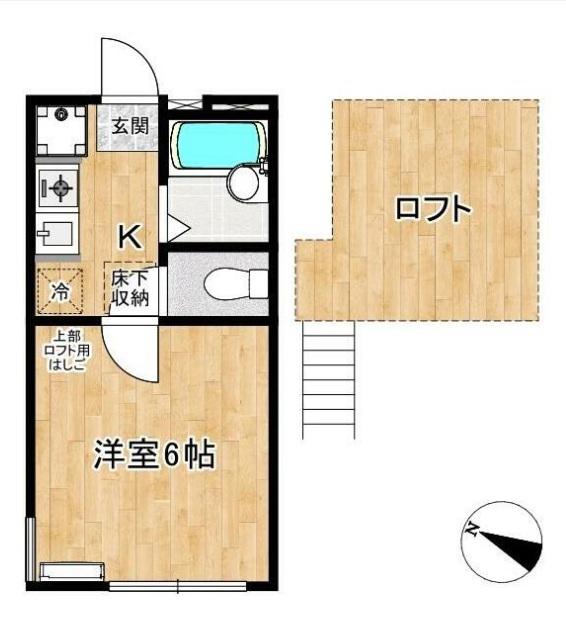 プランドール(1K/1階)の間取り写真