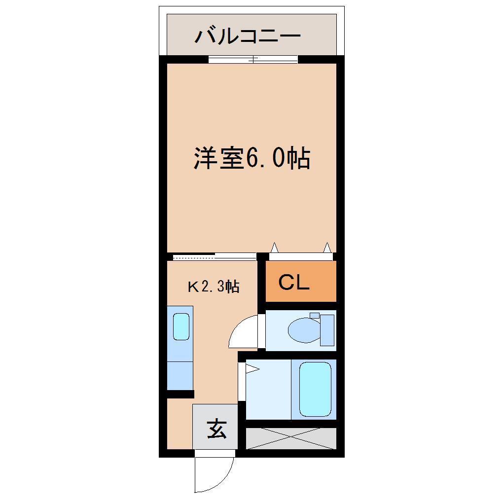 アファーレ青葉(1K/3階)の間取り写真