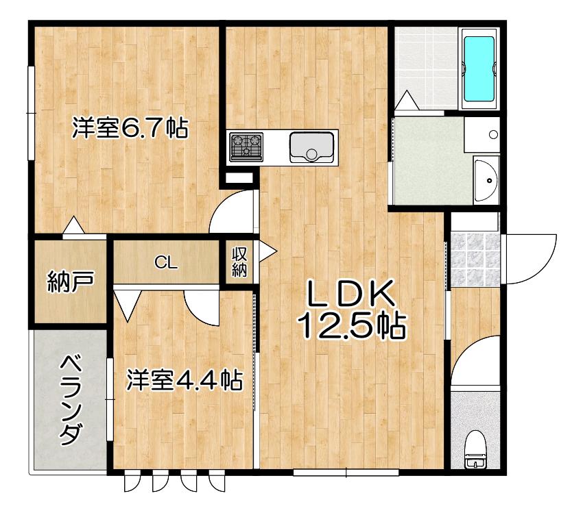 CLADE HEIM(2LDK/1階)の間取り写真