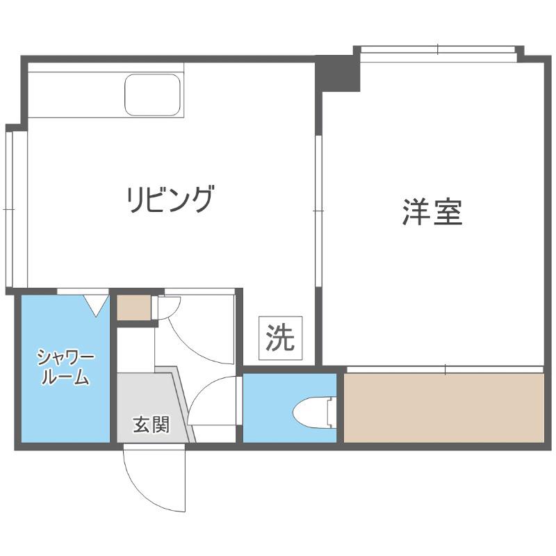 札幌ヒルズ(1DK/1階)の間取り写真