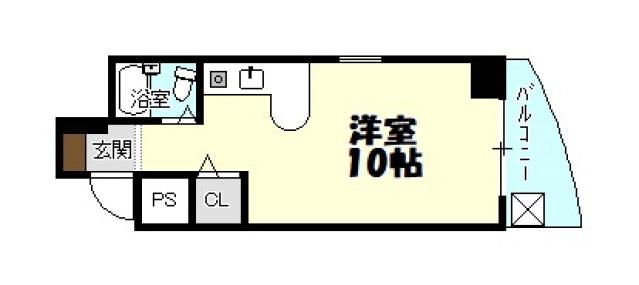アインビル(ワンルーム/2階)の間取り写真