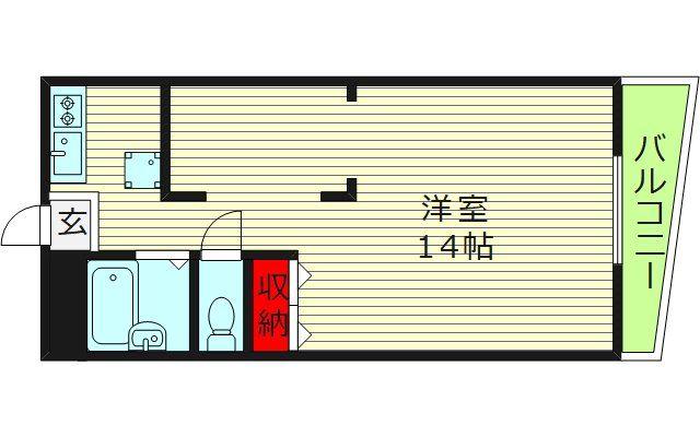 CUBE森小路(ワンルーム/2階)の間取り写真