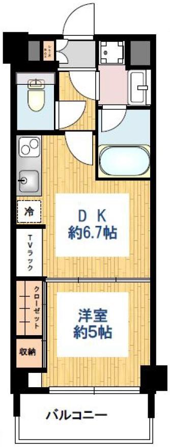 クリーンヒルズ(1DK/3階)の間取り写真