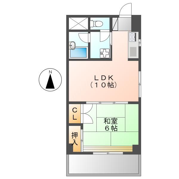 ティーズコートトクヤTS COURT TOKUYA(1LDK/6階)の間取り写真