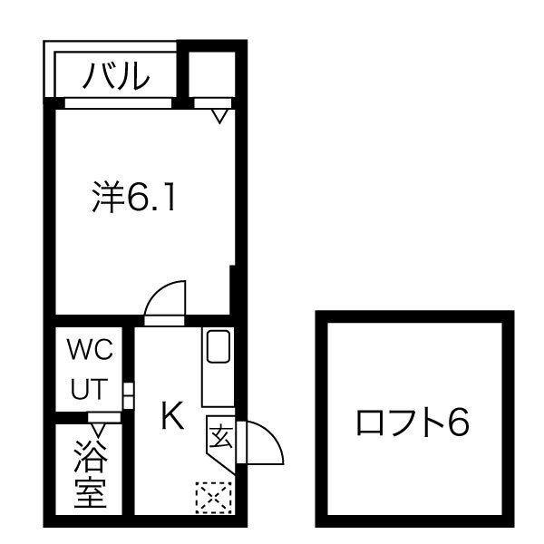 VIDA大同(1K/2階)の間取り写真