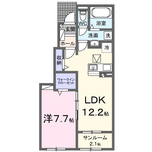 フォンテーヌ M(1LDK/1階)の間取り写真