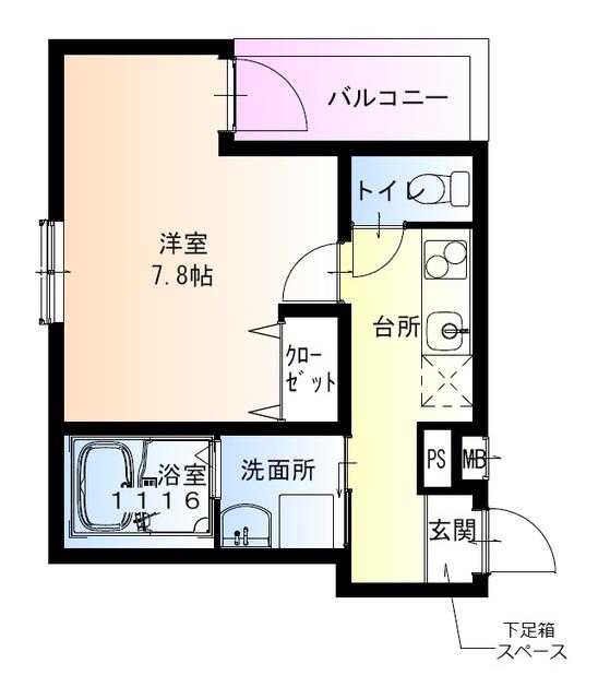 フジパレス長原駅西VI番館(1K/1階)の間取り写真