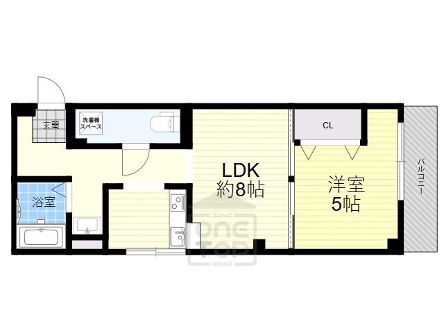 山崎第3マンション(1LDK/2階)の間取り写真