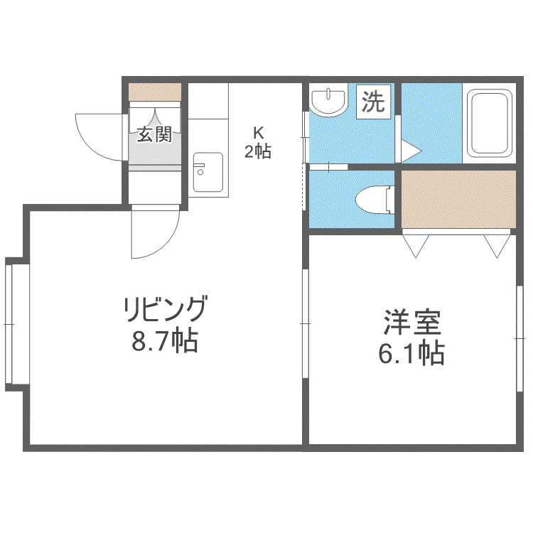 エクシード南15条(1LDK/3階)の間取り写真