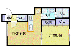 ハイネス松並II(1LDK/2階)の間取り写真