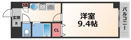 GRACE COURT(1K/6階)の間取り写真