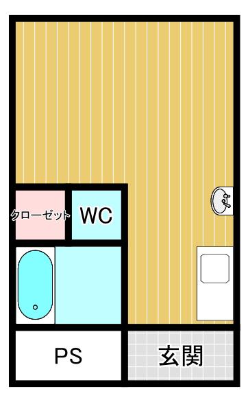 ファイブアイランド(ワンルーム/2階)の間取り写真