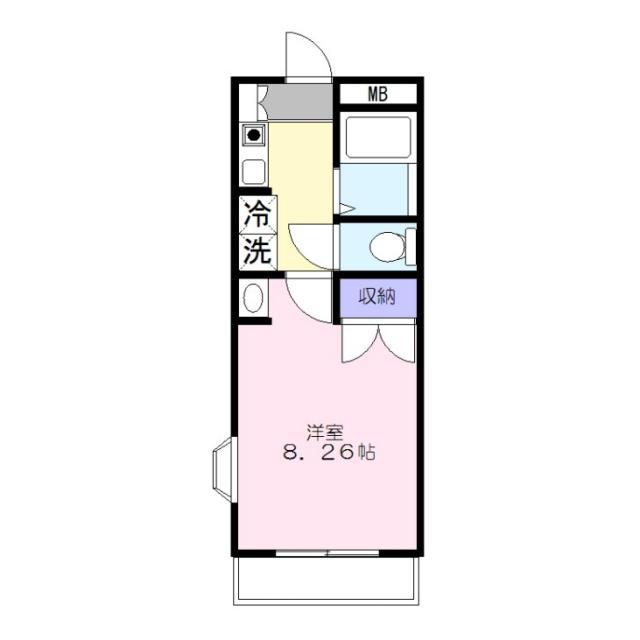 レジェンヌふじみ野(1K/4階)の間取り写真
