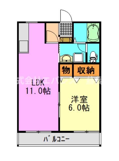アベニュー(1LDK/2階)の間取り写真