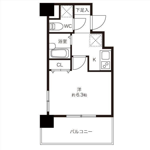 デルックス日本橋浜町(1K/4階)の間取り写真