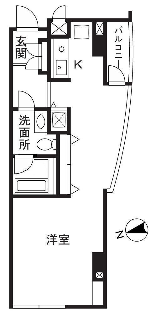 K-FLAT(ワンルーム/2階)の間取り写真