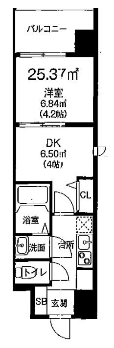 ビガーポリス346京橋II(1DK/9階)の間取り写真